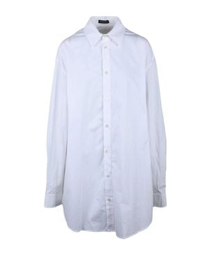 Ann Demeulemeester Elongated Relaxed-Fit Cotton Shirt - White