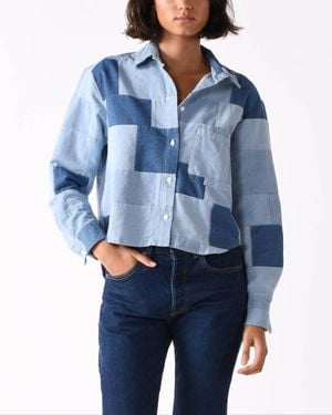 CISSA Denim Belle Button Down Shirt - Blue