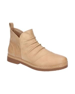 Bella Vita Raquel Boots Saddle Leather Ruched Ankle Booties Lion277 - Natural