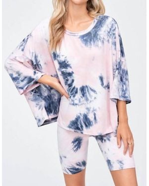 Phil Love Tie Dye Loungwear Sleep Top - Blue