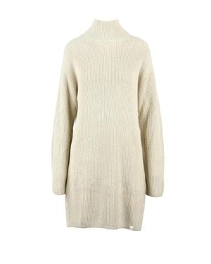 Calvin Klein Ribbed Turtleneck Dress - White