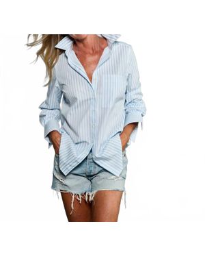 Claridge + King Mod Long Sleeve Striped Shirt - Blue
