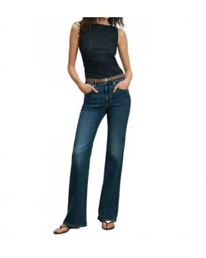 Veronica Beard Crosbie Mid-Rise Slim Wide-Leg Jeans - Blue