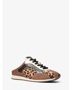 Michael Kors Outlet Avi Mixed-Media Slip-On Sneaker - Multicolor