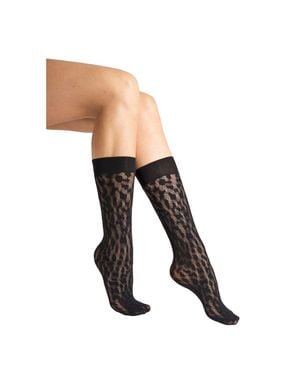 Wolford Reptile Net Socks - Black