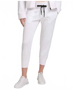 DKNY Activewear Logo Cropped Jogger - White