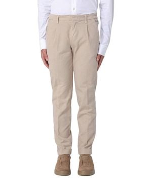 Fay Light Wheat Capri Pince Stretch Cotton Pants - Natural