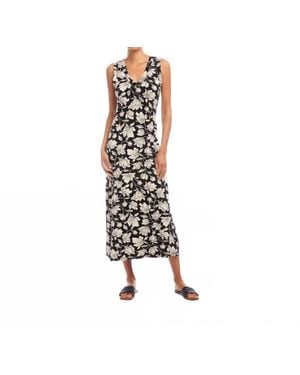 Karen Kane Sleeveless V Neck Midi Dress - Black
