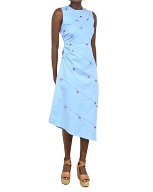 Never A Wallflower Poppy Beaded Long Dress - Blue
