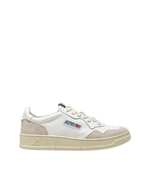 Autry Medalist Low Leather And Suede Sneakers - White