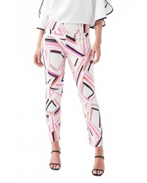 Joseph Ribkoff Lydia Abstract Multi Color Stripe Pant - Pink
