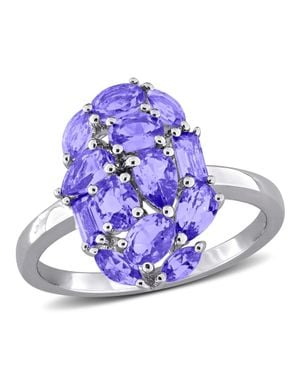 Mimi & Max Multi-Shape Gemstone Cluster Ring Sterling - Blue