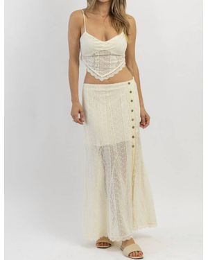 illa illa Eyelet Midi Skirt Set - Natural