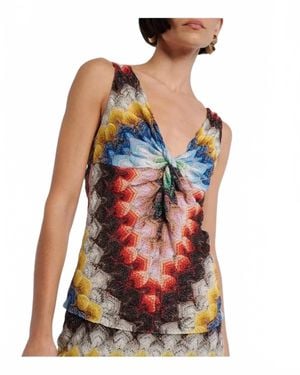 Missoni Twist Knot Lame Sleeveless Top - Multicolor