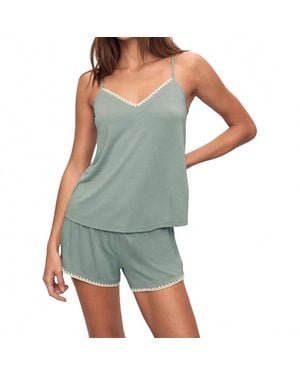 Eberjey Frida Cami Shorts Pajama Set - Green