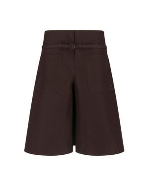 Courreges A-Line High Waist Shorts - Brown