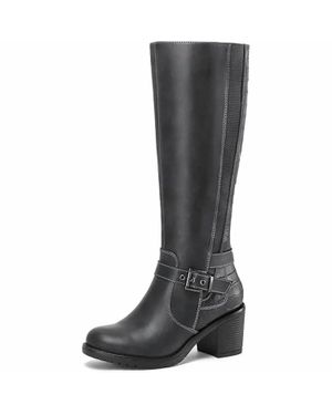 Mysoft Knee High Side Zip Boots - Black