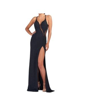 Mon Cheri V-Neck Alluring Gown - Blue