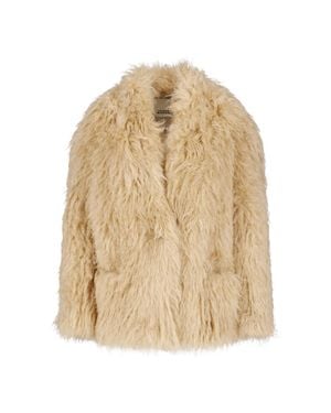 Isabel Marant Mylae Short Faux Fur Jacket - Natural