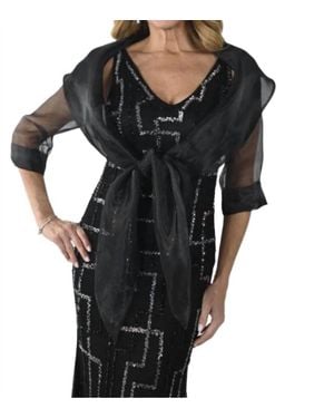 FRANK LYMAN Bolero Tie Front Jacket - Black