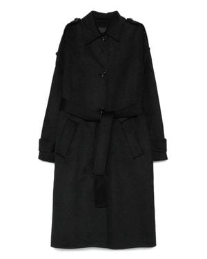 Liu Jo Mid-Length Coat With Decorative Fringe Detail - Black
