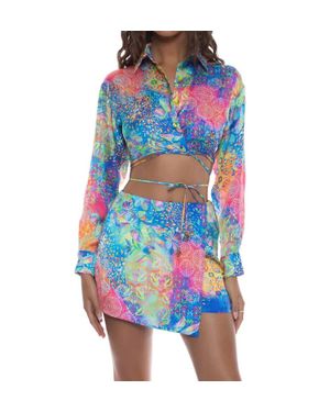 Luli Fama Deco Gardens Skort - Blue