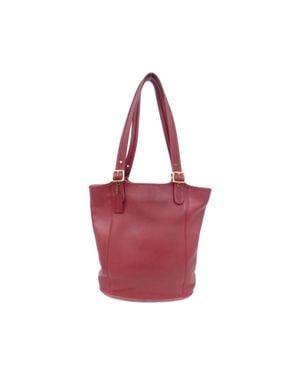 COACH 9090 Leather Shoulder Bag - Red