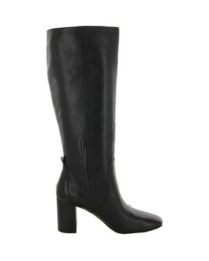 Cole Haan Chrystie Boots 10 Leather Square Toe Knee-High Zpo3523 - Black