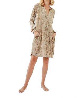 Mystree Soda Velvet Dress - Natural