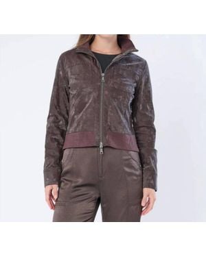 Marrakech Etna Sueded Patent Leather Jacket - Brown