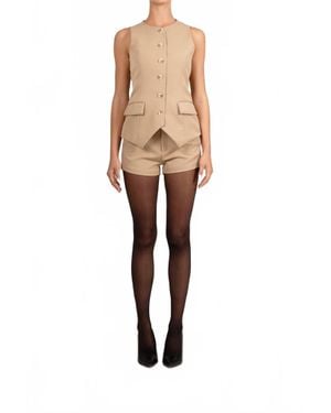 Parentesi Liv Front Button Vest - Natural