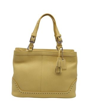COACH Hampton Tasseled Satchel Handbag - Yellow