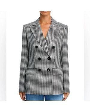 Toccin Magnolia Houndstooth Double-Breasted Blazer - Gray