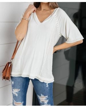 Pol Keep It Cool Raglan V-neck Top - White