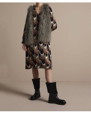 Summum Gilet Faux Fur Vest - Brown