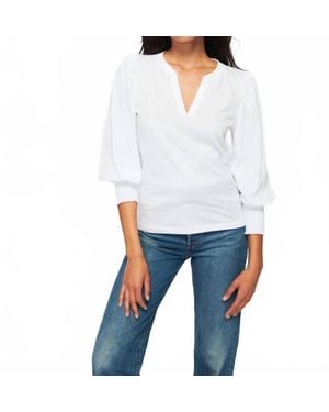 Nation Ltd Flora Peasant Tee - White