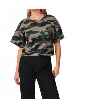 Sundry Cropped Sweatshirt Tee - Black