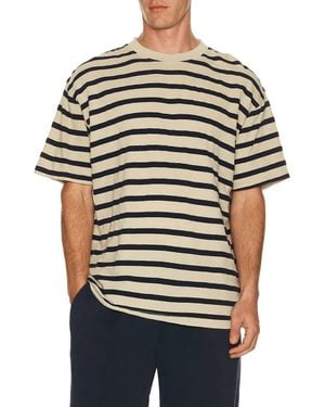Asher Enzo Stripe Tee - Natural
