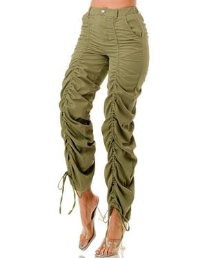Love Highlight Ruched Pants - Green