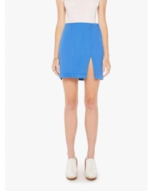 Mother Side Splitter Mini Skirt - Blue