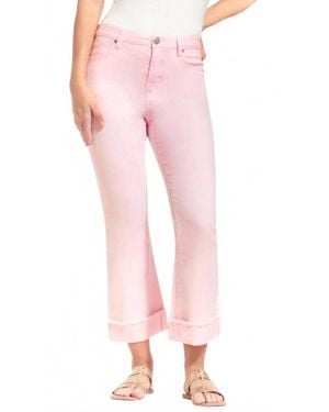 1822 Denim High Rise Cuffed Demi Boot Cut Jeans - Pink