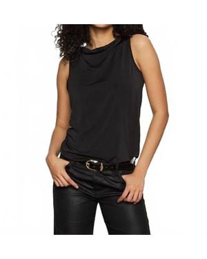Sanctuary Soft Cowl Shell Sleeveless Top - Black