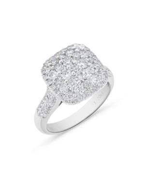 H.J. Namdar H. J. Namdar 1.68 Ct Tw Pave Cushion Cluster Diamond Ring 14K Natural Diamonds Size 6 - White