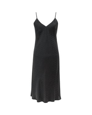 Gold Hawk Jacquard Slip Dress - Black