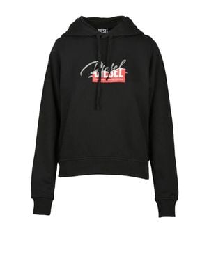 DIESEL Graphic Hooded Sweatshirt - Black
