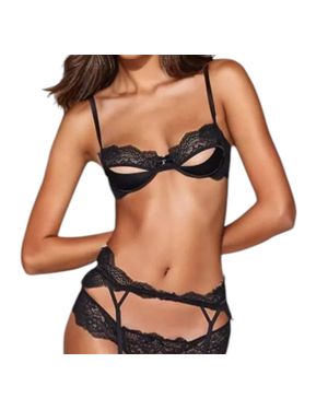 Fleur du Mal Naomi Cutout Bra - Black