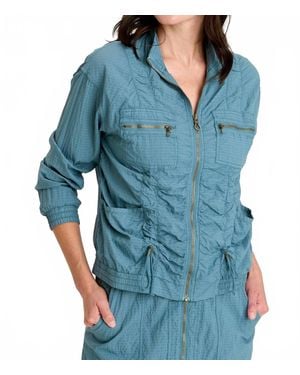 XCVI Amis Cinchable Bomber Jacket - Blue