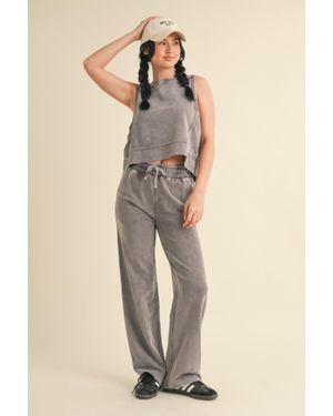 TRUEDAMES Mineral Wash Sleeveless Top - Natural