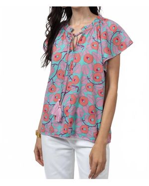 Ivy Jane Flutter Sleeve Top - Blue