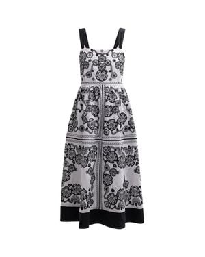 Johnny Was Mel Embroidered Square Neckline Midi Dress - Multicolor